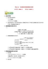 高中生物高考考点13 渗透作用的原理及应用-备战2022年高考生物考点一遍过