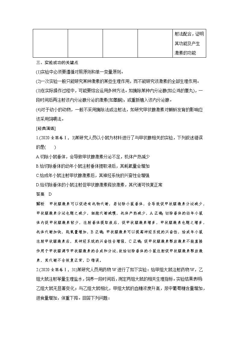 高中生物高考微专题14　研究动物激素生理功能的常用方法第2页