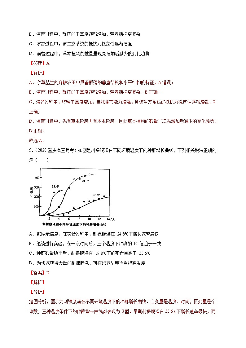 高中生物高考专练04 生物与环境考点分类 题-2020年高考生物总复习考点必杀800题（解析版）03