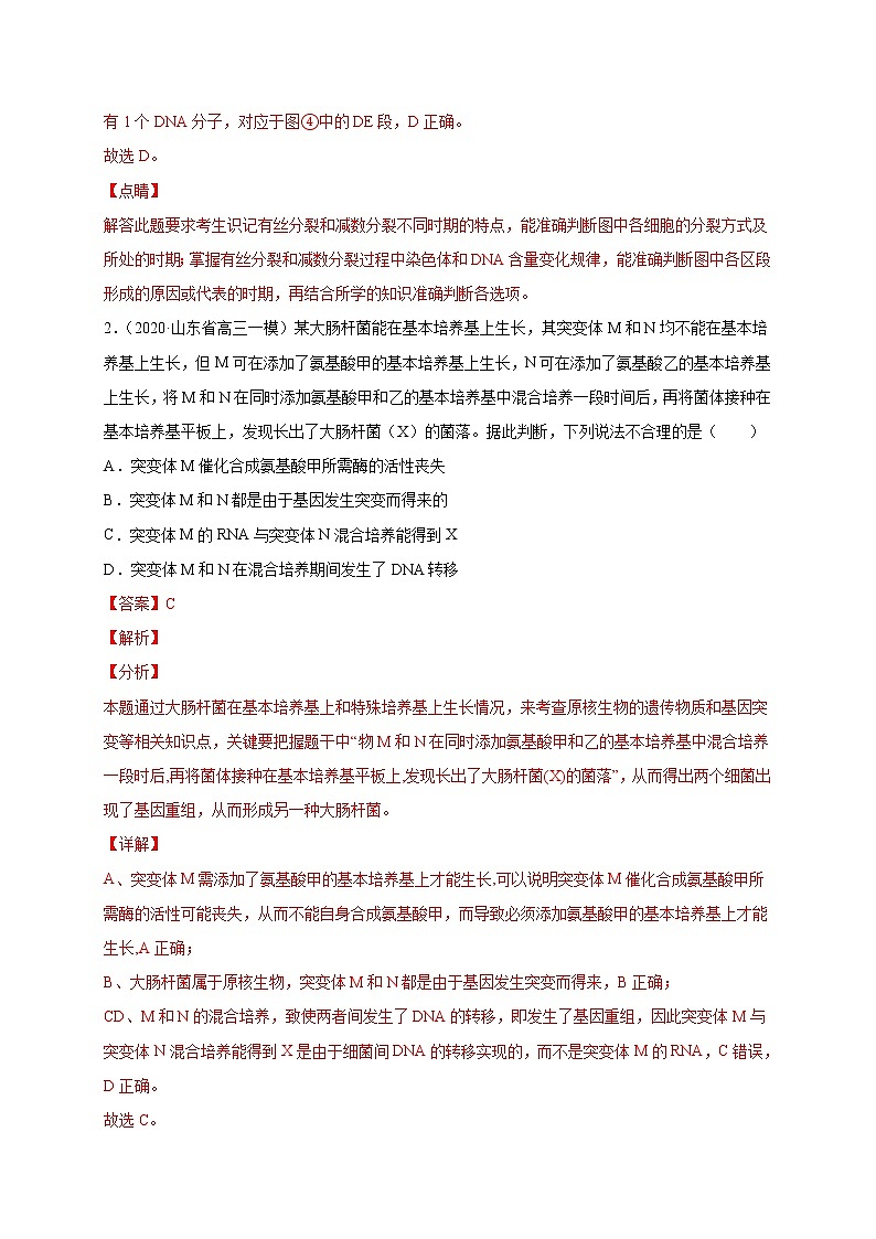 高中生物高考专练12 遗传与进化冲刺高考 题-2020年高考生物总复习考点必杀800题（解析版）02