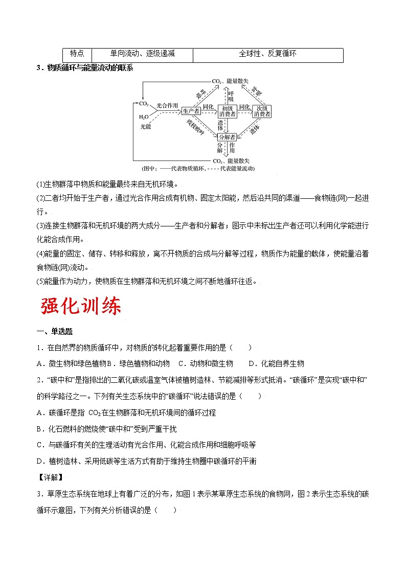 高考生物一轮复习重难点专项 专题50 生态系统的物质循环03