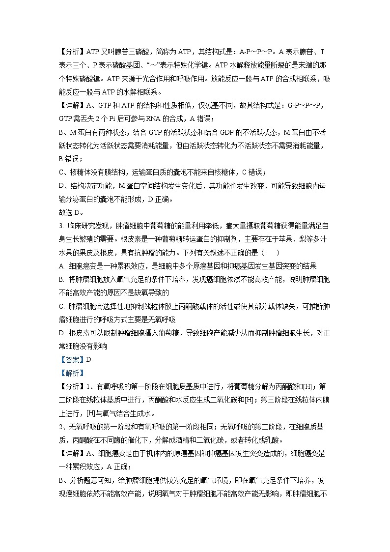 湖南省郴州市2022-2023学年高三下学期三模生物试题 Word版含解析02