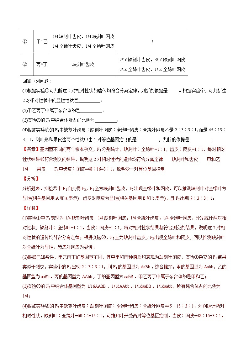 高中生物高考专题07 基因的分离定律-2021年高考生物真题与模拟题分类训练（教师版含解析）02