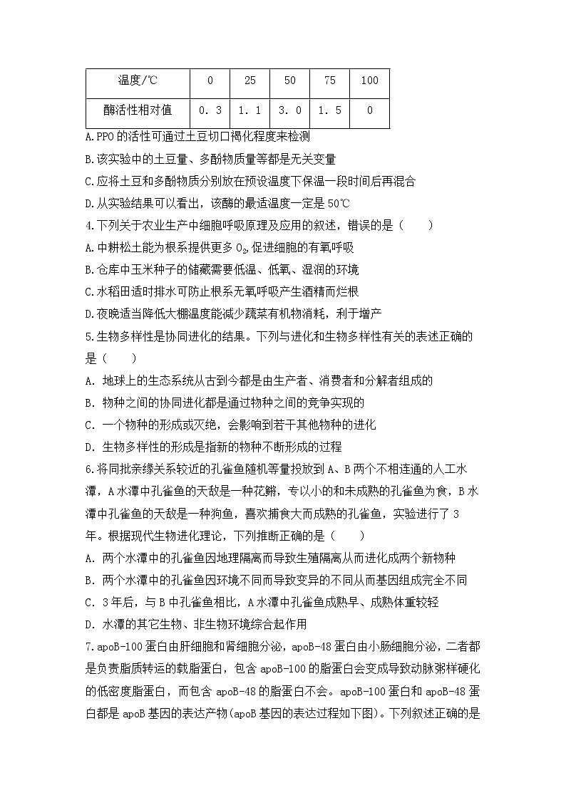 重庆市西南大学附属中学2022-2023学年高三生物下学期3月期中考试试卷（Word版附答案）02
