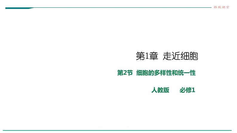 高中生物第一册 1 2细胞的多样性和统一性课件第1页