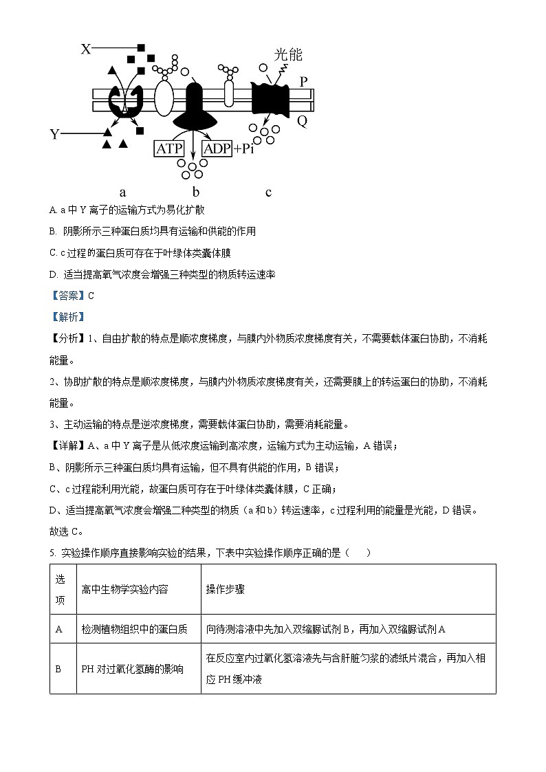 2023浙江省精诚联盟高二下学期3月联考试题生物含解析03