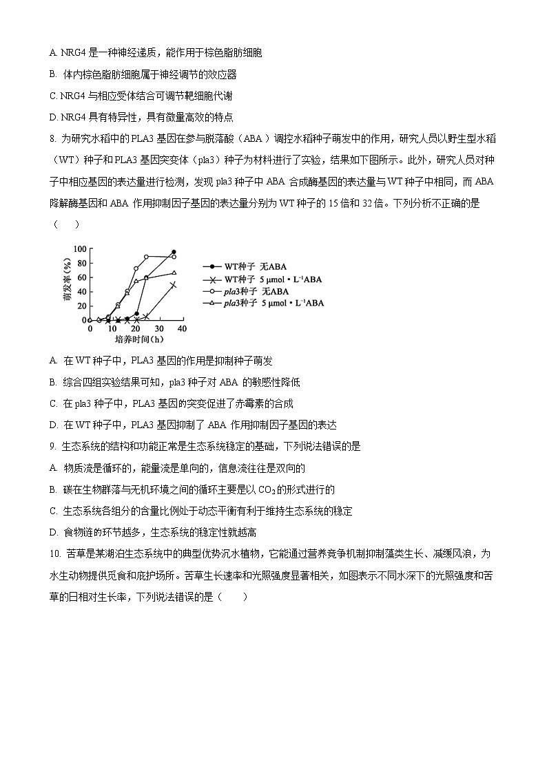 2022镇江五校高二下学期期末考试生物含解析03