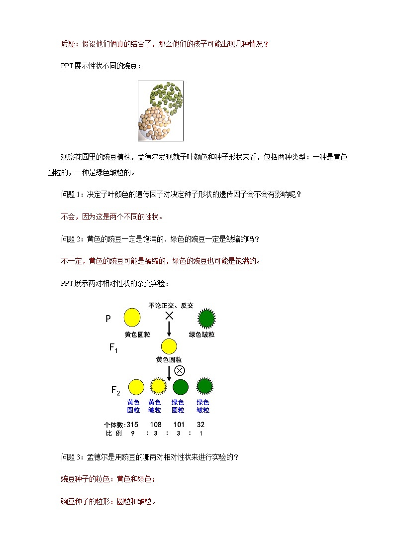 高中生物第二册 1 2 1 孟德尔的豌豆杂交实验（二） 教学设计遗传与进化第2页