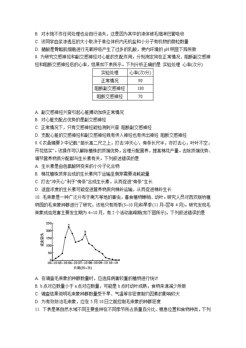 广东省四校2023届高三生物下学期联考试卷（Word版附答案）第3页