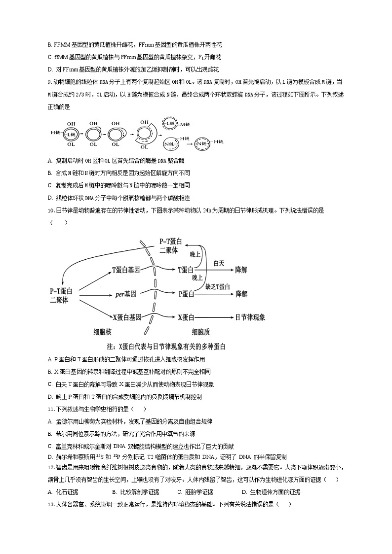 湖北省2023届高三生物高考适应性模拟试卷（三）（Word版附答案）第3页