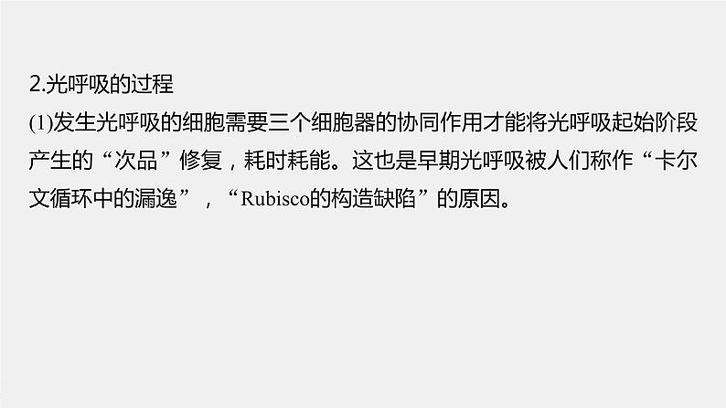 新人教新高考生物一轮复习课件  第3单元 解惑练2　光呼吸第7页