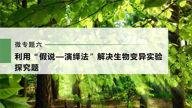 新人教新高考生物一轮复习课件  第7单元 微专题六　利用“假说—演绎法”解决生物变异实验探究题第3页