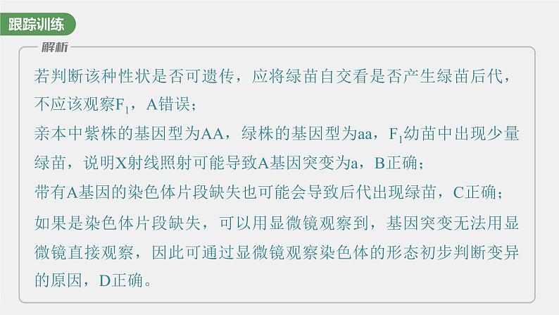 新人教新高考生物一轮复习课件  第7单元 微专题六　利用“假说—演绎法”解决生物变异实验探究题第6页