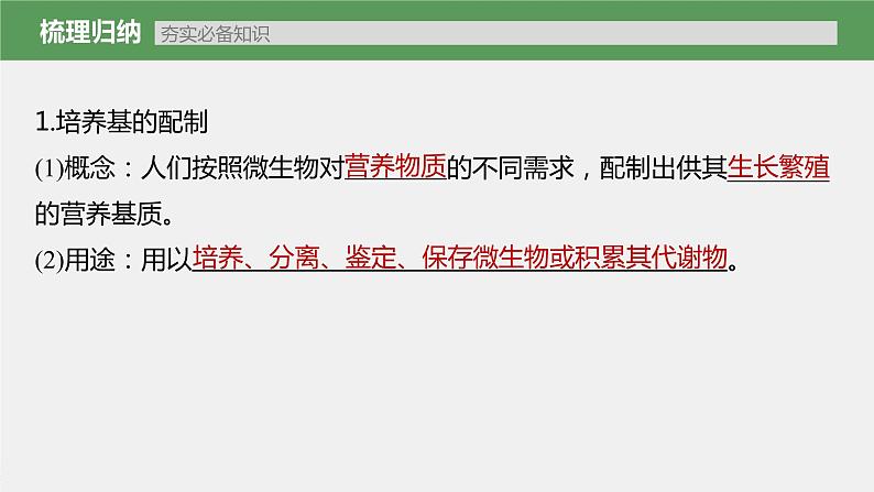 新人教新高考生物一轮复习课件  第10单元 第2课时　微生物的培养技术及应用07