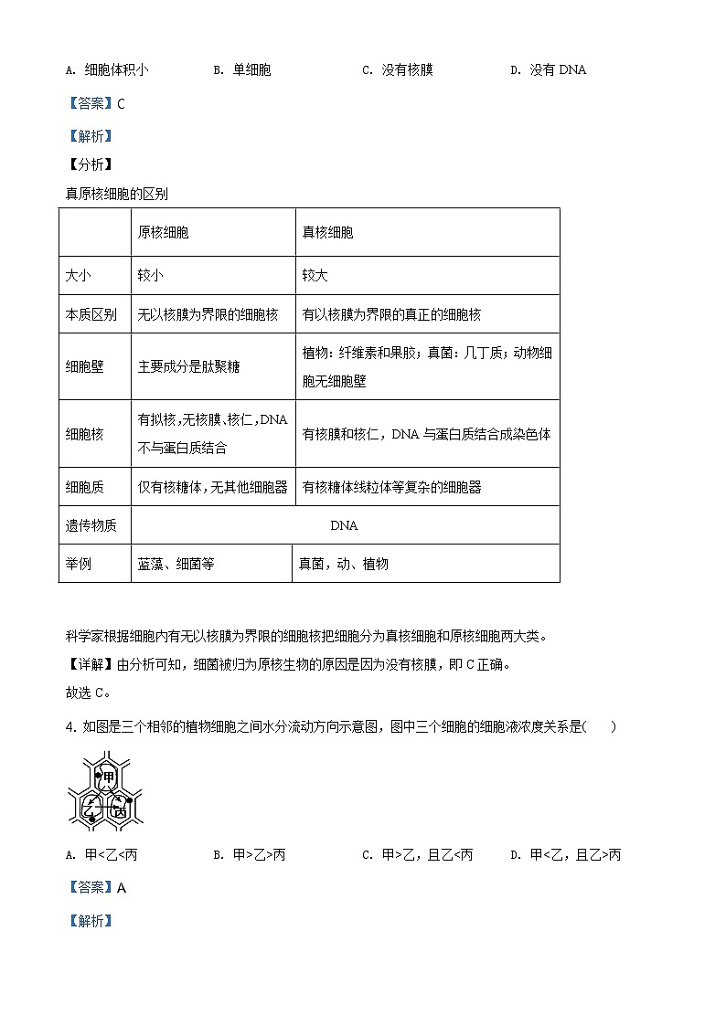 高中生物第二册 精品解析 北京市顺义区2019-2020学年高一下学期期末质量监测生物试题（含答案）02