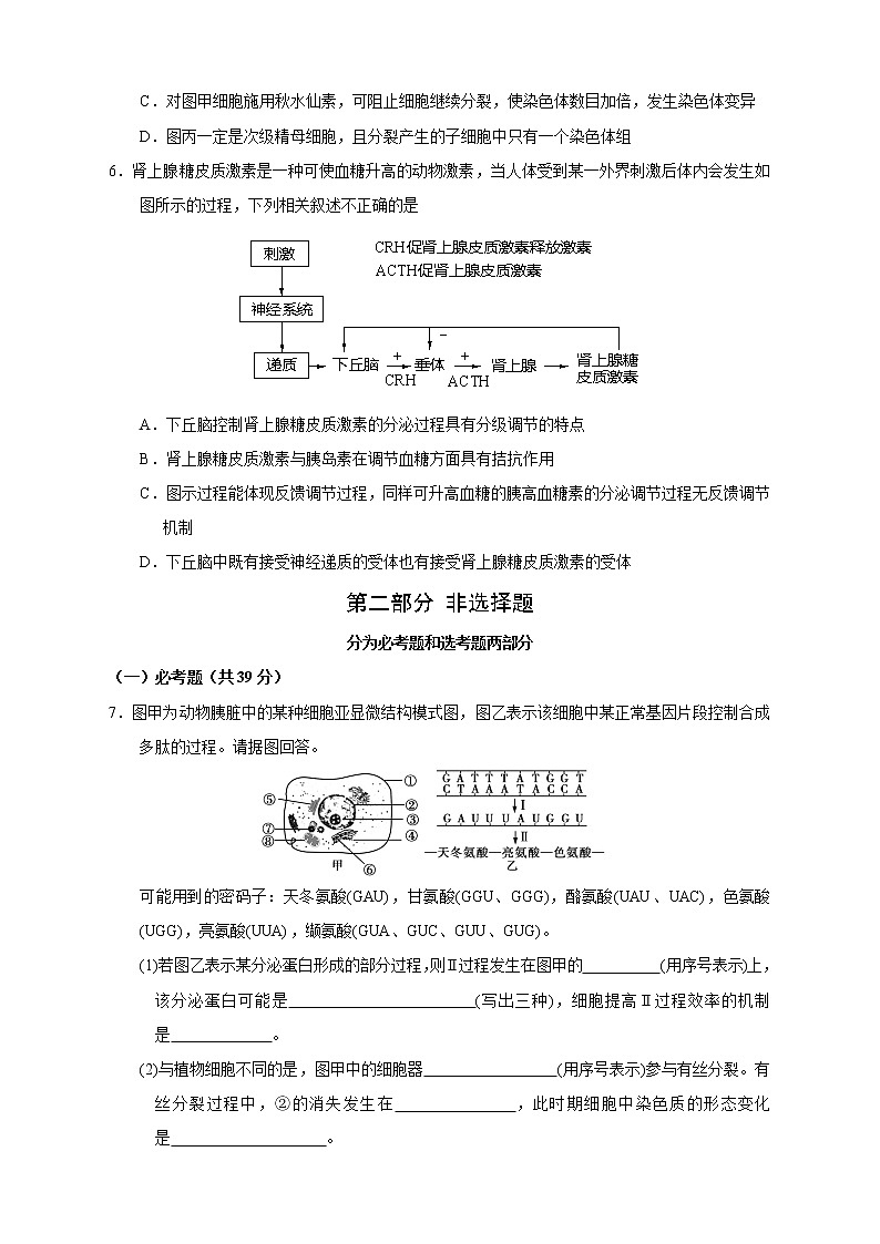 【高考生物模拟】高考名校仿真模拟联考试题（新课标全国卷）（04）03