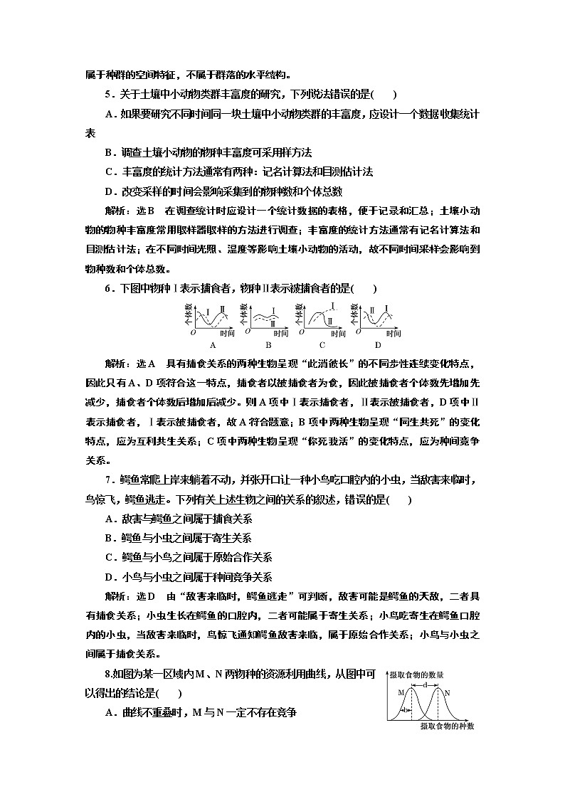 第二章 第一节 群落的结构 试卷02