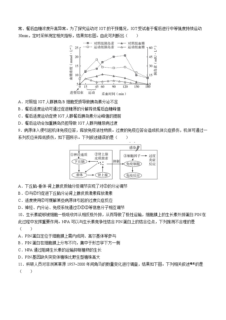 2023届北京市东城区高三下学期一模生物试题（含答案）03