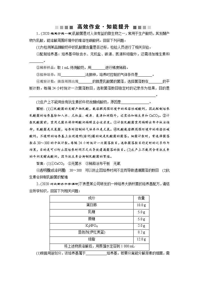 高中生物高考1　第十一单元　第36讲　高效作业知能提升第1页