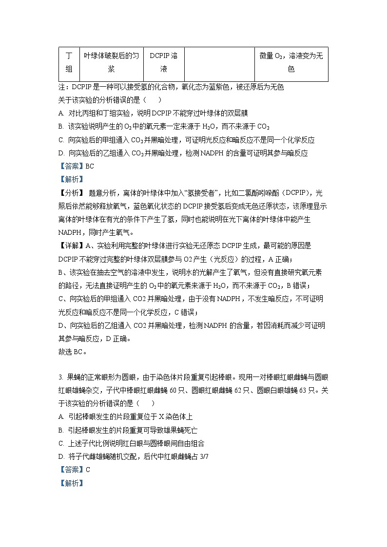 河南省青桐鸣2022-2023学年高三生物下学期3月大联考试题（Word版附解析）第2页