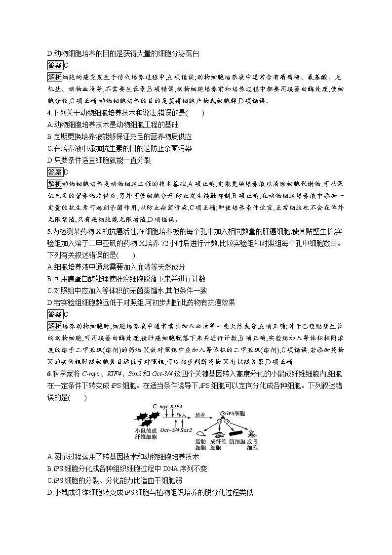 第2章　细胞工程 第2节　一　动物细胞培养第2页