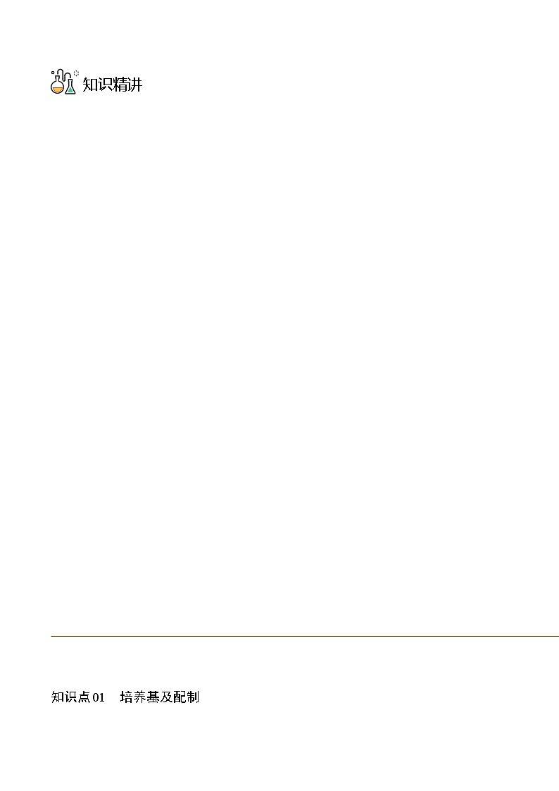 1.2 微生物的培养技术和应用——微生物的基本培养技术（学生版）-高二生物同步精品讲义（人教版2019选择性必修3）03