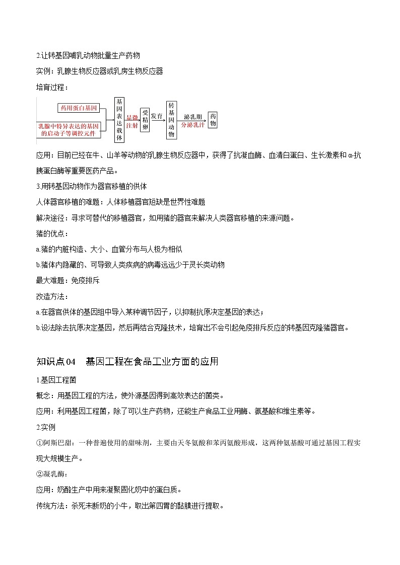 3.3 基因工程的应用（学生版）-高二生物同步精品讲义（人教版2019选择性必修3）第2页