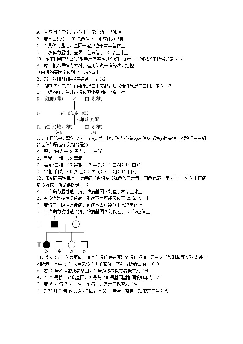 山东省潍坊市四中2022-2023学年高一下学期第一次月考生物试题03