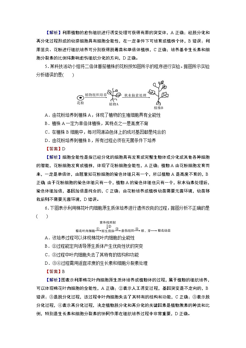 第2章 第1节 2植物细胞工程的应用 试卷02