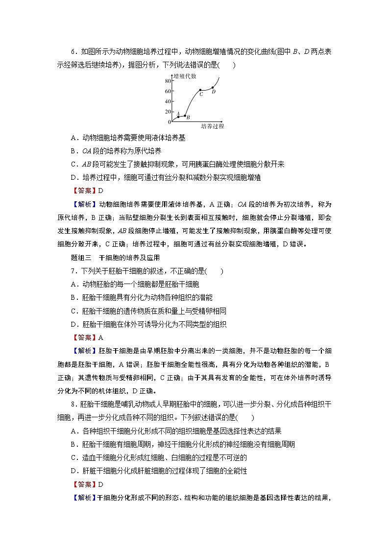 第2章 第2节 1动物细胞培养 试卷03