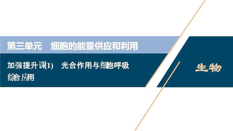 高中生物高考5　第三单元　加强提升课 　光合作用与细胞呼吸综合应用课件PPT01