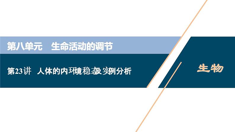 高中生物高考1　第八单元　第23讲　人体的内环境稳态及实例分析课件PPT第1页