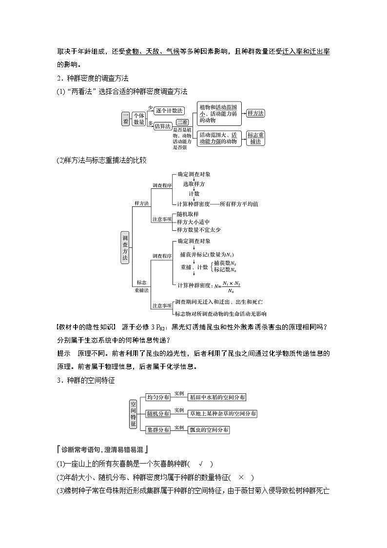 高中生物2022年高考生物一轮复习 第9单元 第28讲　种群的特征和数量变化 试卷02