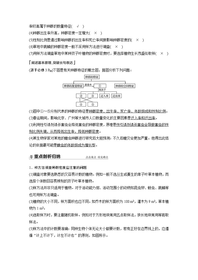 高中生物2022年高考生物一轮复习 第9单元 第28讲　种群的特征和数量变化 试卷03