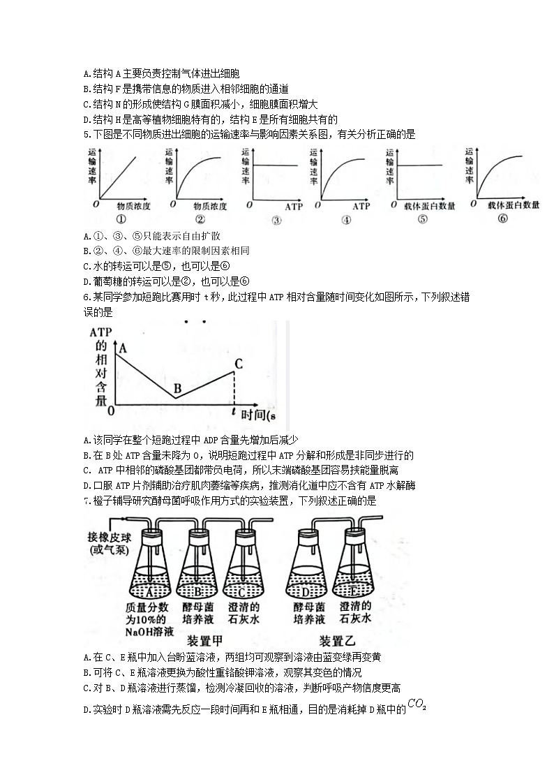 重庆市南开中学2022-2023学年高三上学期第二次质量检测 生物试题 Word版含答案02