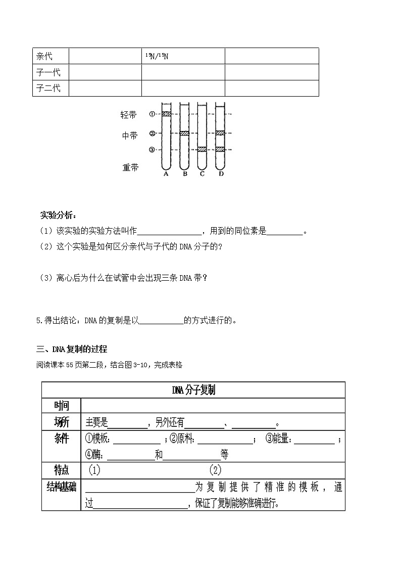 3.3 DNA的复制 -高一生物下学期同步教学优质学案（人教版必修2)02