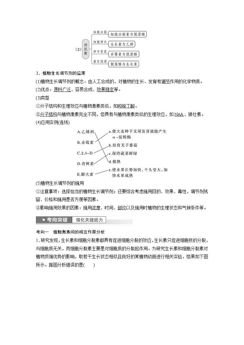 高中生物高考2023年高考生物一轮复习（新人教新高考） 第8单元 第9课时　其他植物激素、植物生长调节剂的应用及环境因素参与调节植物的生命活动第3页