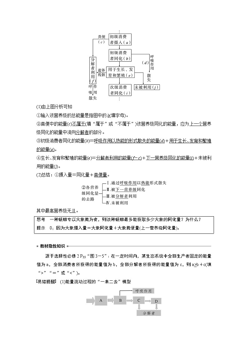 高中生物高考2023年高考生物一轮复习（新人教新高考） 第9单元 第6课时　生态系统的能量流动 试卷02