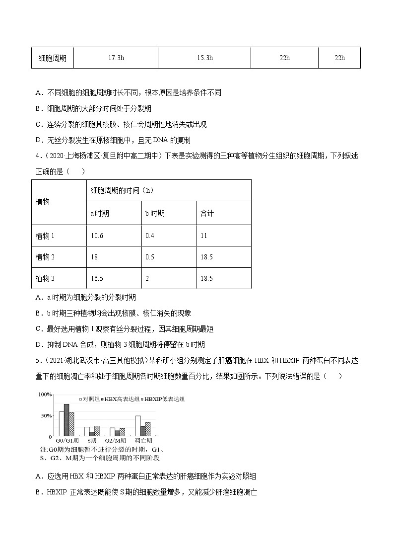 高中生物高考解密08 有丝分裂和减数分裂（分层训练）（原卷版）第2页
