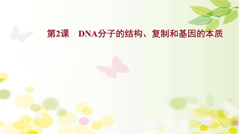 高中生物高考2022届新教材一轮复习人教版 第六单元 第2课 DNA分子的结构、复制和基因的本质 课件第1页