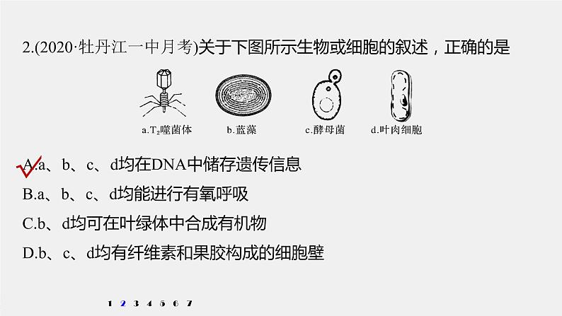 高中生物高考2022年高考生物一轮复习 第2单元 强化练2　细胞的亚显微结构与功能课件PPT第4页