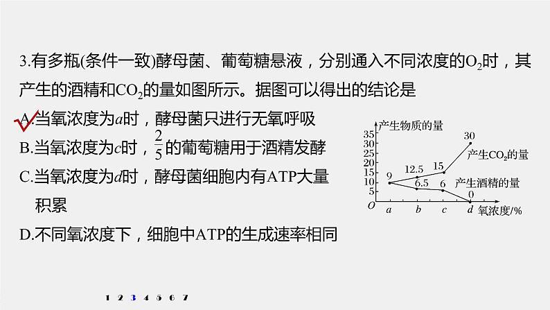 高中生物高考2022年高考生物一轮复习 第3单元 强化练5　有氧呼吸和无氧呼吸的辨析课件PPT第6页