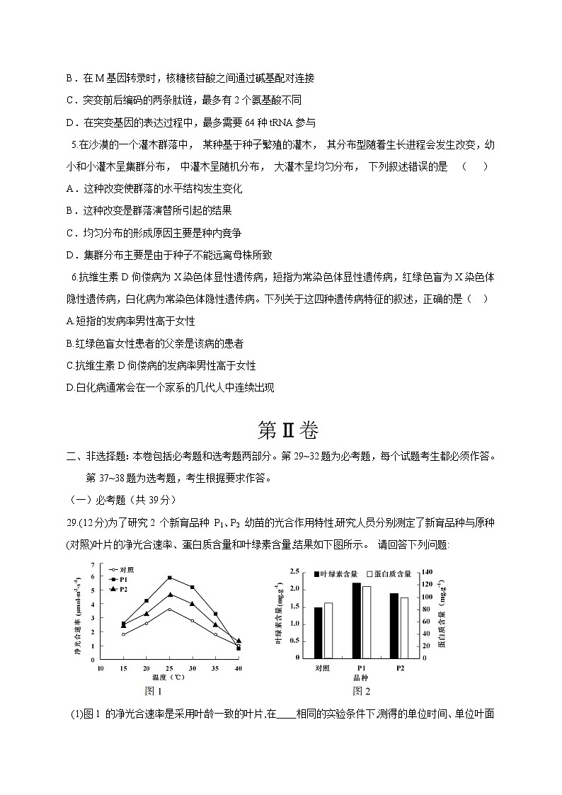 高中生物高考试卷05-冲刺2020高考生物精选真题重组卷（原卷版）02