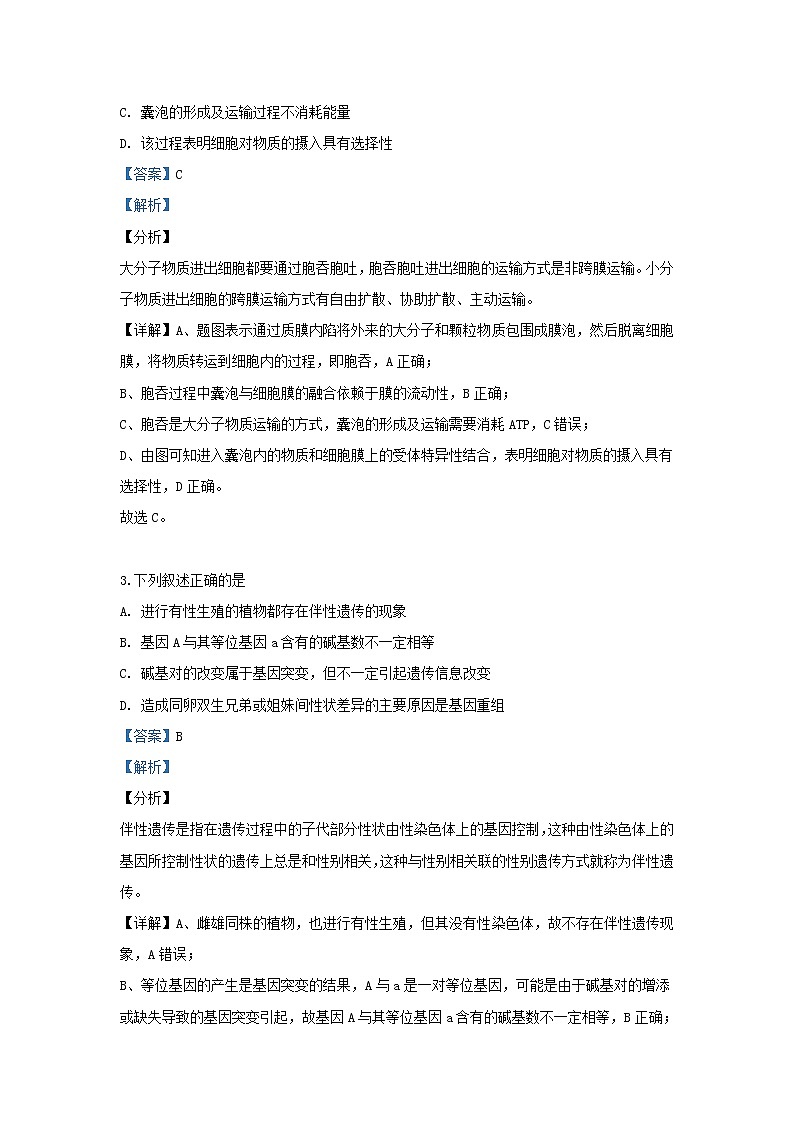 高中生物高考新疆维吾尔自治区2019届高三生物下学期第三次诊断性测试试卷（含解析）02