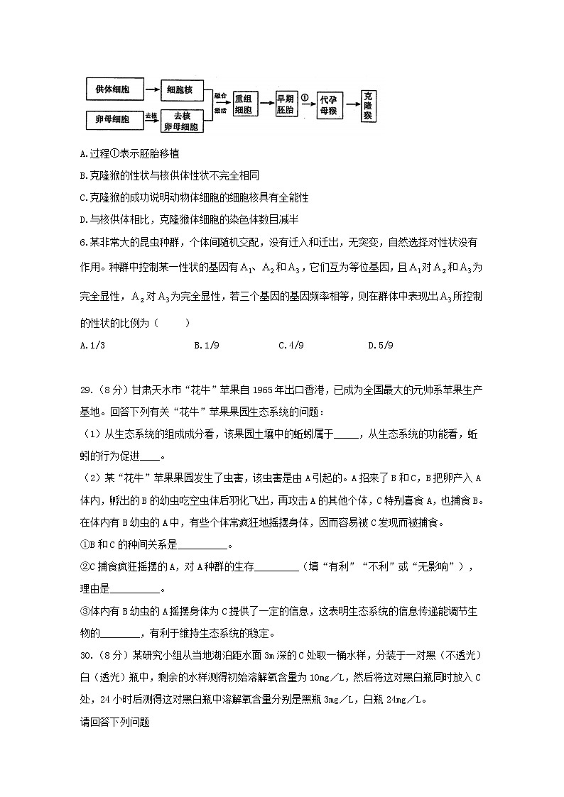 高中生物高考四川省泸州市泸县第一中学2019届高考生物适应性考试试题第2页