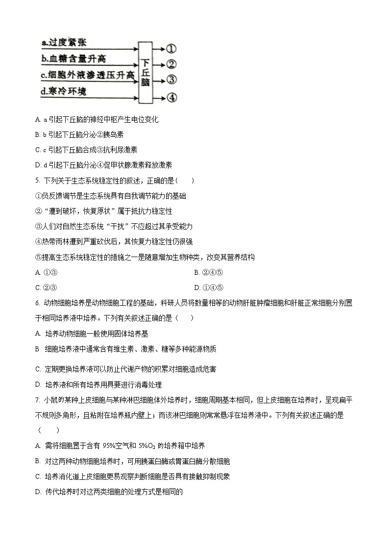 山西省大同市浑源中学2021-2022学年高二下学期期中生物试题第2页