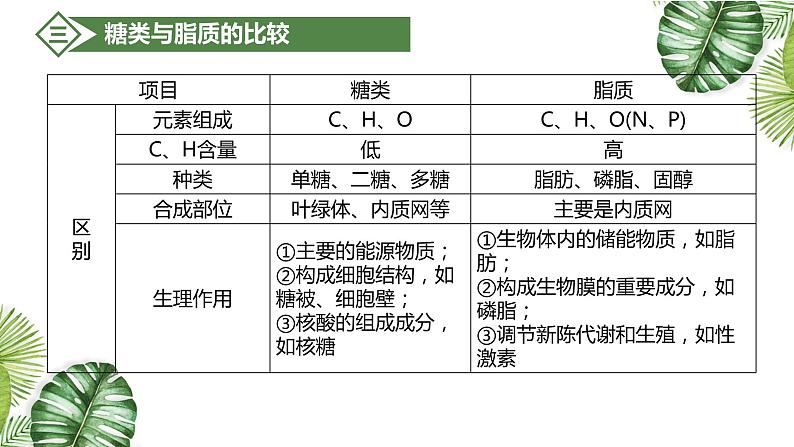 高中生物高考专题1 5 细胞中的糖类和脂质（优质课件）-2021年高考生物大一轮复习紧跟教材第8页