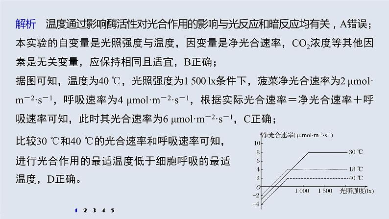高考生物一轮复习  第3单元 强化练6　光合作用和细胞呼吸的综合曲线第5页