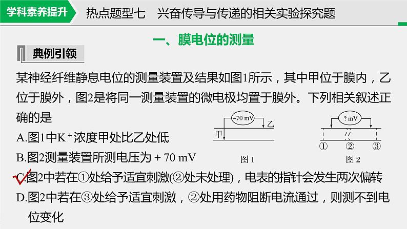 高考生物一轮复习  第8单元 第24讲 热点题型七　兴奋传导与传递的相关实验探究题第3页