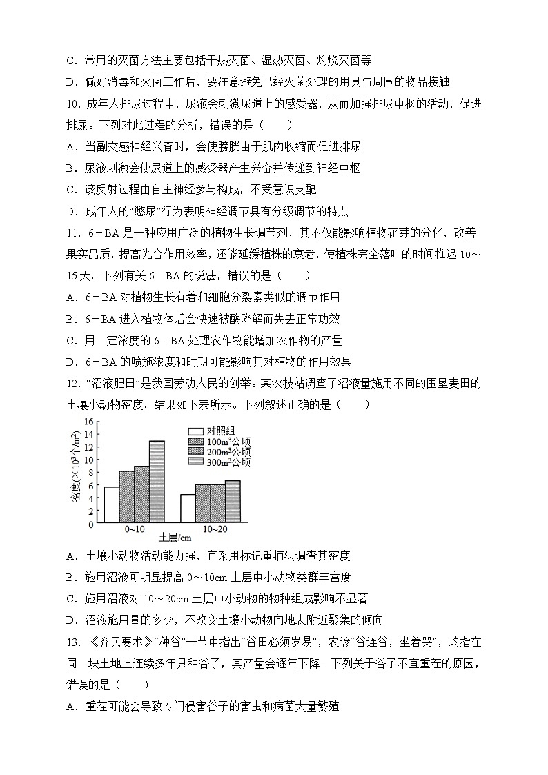 2023届高考生物考前冲刺训练（河北适用）（含答案）03